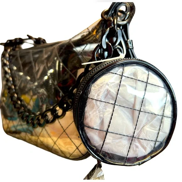 Steve Madden NWT Black & Transparent 2 Shoulder Straps Concert Bags  (P059) - Picture 4 of 11